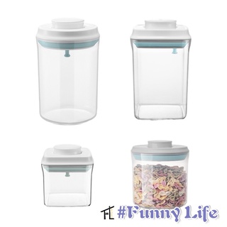 FL Airtight Food Storage Container, Tea Coffee Dispenser Cans with Silicone Seal Lids, Rectangle and Round Jar for Kitchen Spice