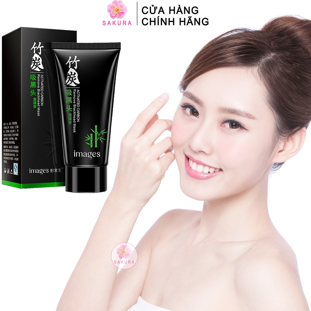 Gel lột mụn Keo mặt nạ lột mụn than tre hoạt tính mụn cám mụn đầu đen nội địa trung Bioaqua Images SAKURA 60g