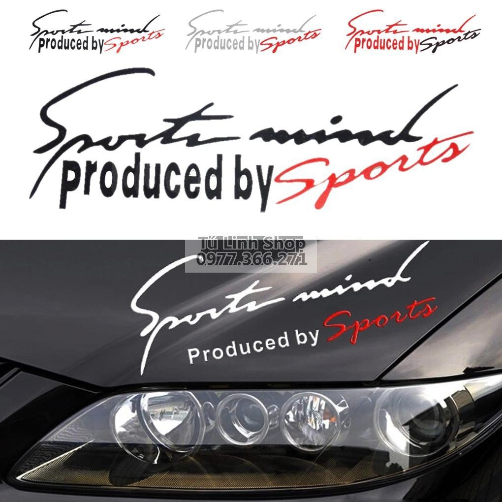 Tem dán Sport mind prodeced by Sports xe hơi ô tô đầy đủ màu sắc