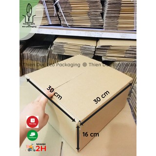 COMBO 20 THÙNG CARTON KT 30x30x16 CM GIÁ RẺ - BAO BÌ XANH -THÙNG GIẤY dùng đóng hàng, chuyển đồ, lưu trữ đồ đạc