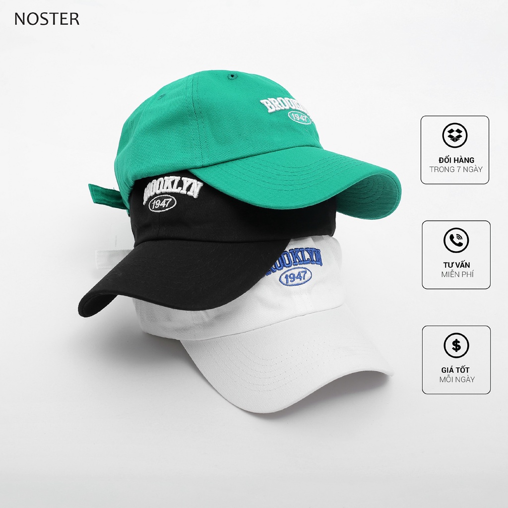 Mũ lưỡi chai, mũ cáp, hoạ tiết chữ thêu Brooklyn - NOSTER M159