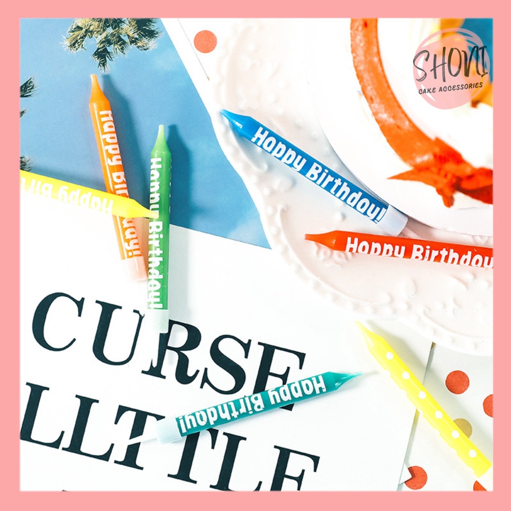 Nến Sinh Nhật Hàn Quốc HPBD Nhiều Màu Sắc Trang Trí Bánh Kem