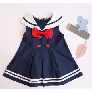 Váy xanh thủy thủ bé gái 1-6Y