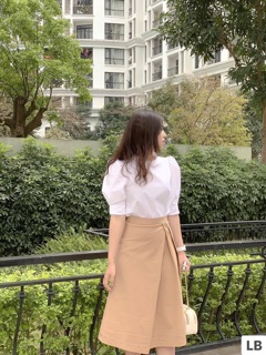 Chân váy midi vạt chéo (có cả set)
