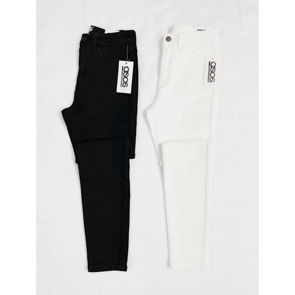 Quần jean skinny ôm trắng đen dáng dài