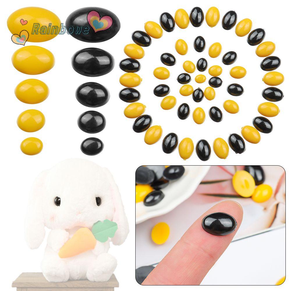100 hạt mắt màu đen/ vàng bằng nhựa trang trí búp bê thú nhồi bông/ nỉ 5 kích thước phụ kiện DIY cho bé