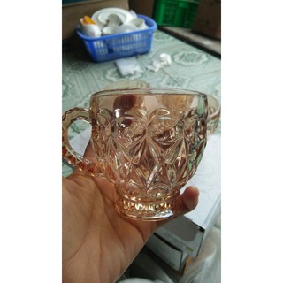 bộ cốc thủy tinh pha lê vàng ánh kim cao cấp