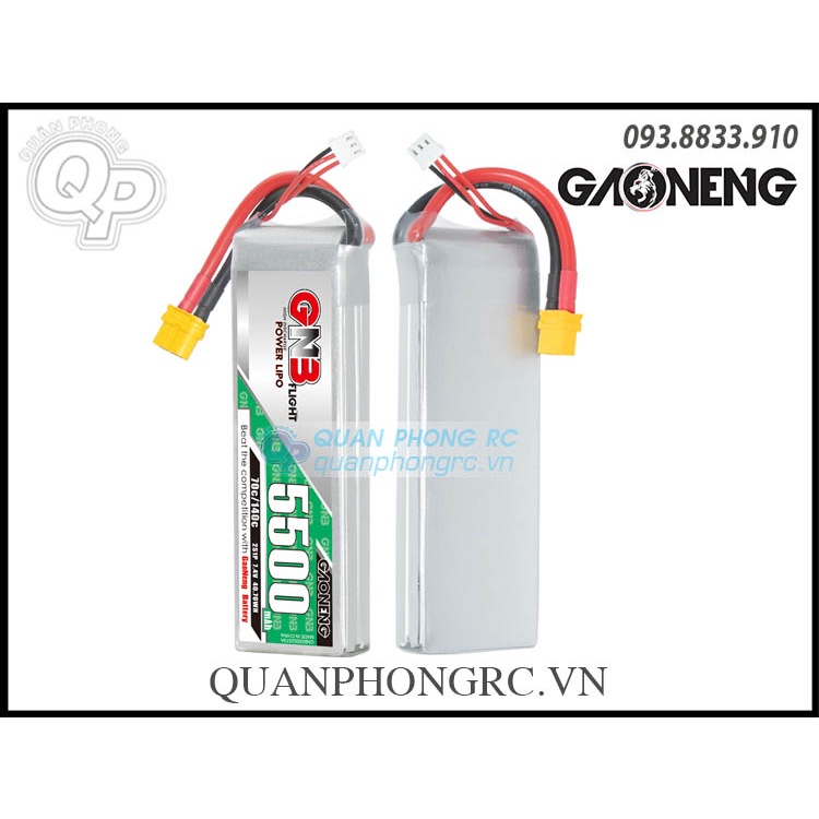Pin GNB 5500mAh 2S 70C 7.4V LiPo Battery XT60 Plug