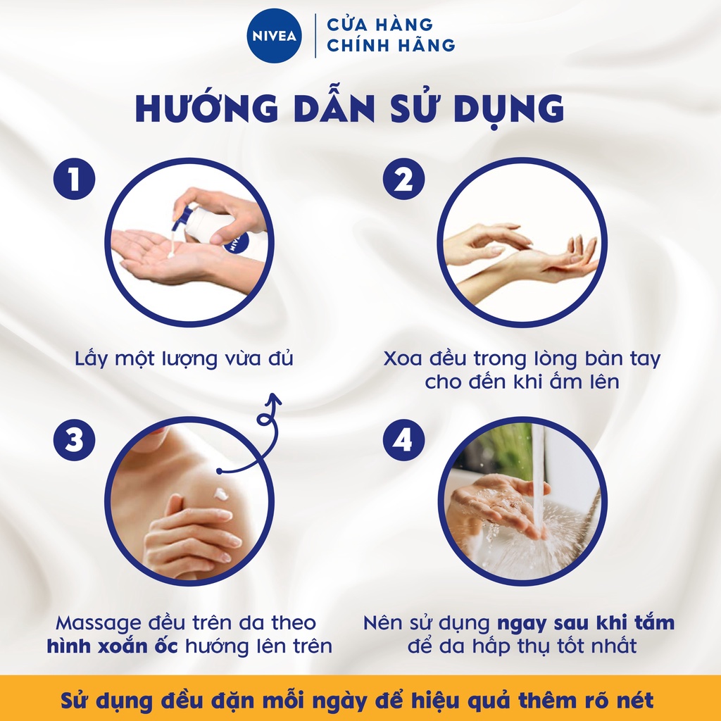 Sữa dưỡng thể dưỡng trắng Nivea giúp phục hồi &amp; chống nắng 350ml