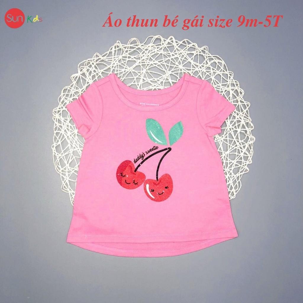 Áo thun bé gái xuất xin, áo phông bé gái chất cotton mềm mát, size 9m - 5 tuổi - SUNKIDS