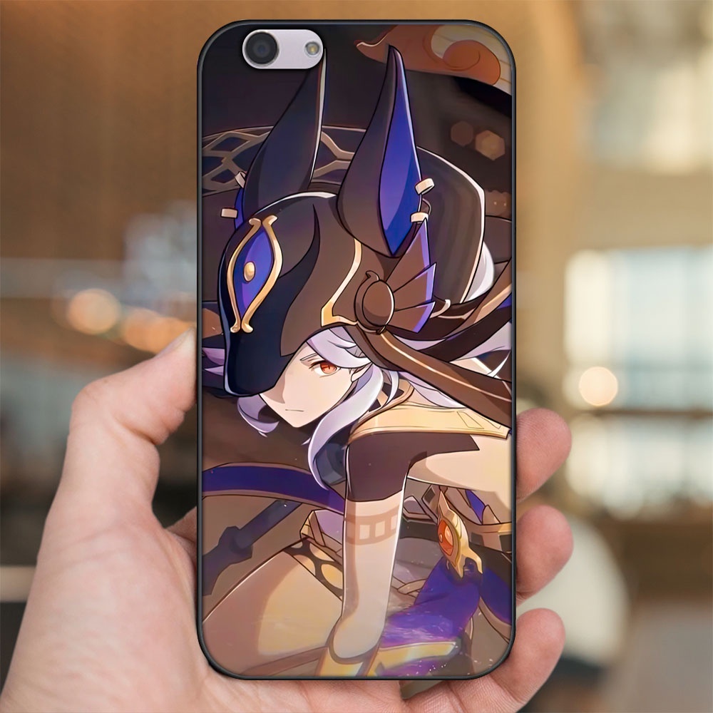 Ốp lưng Oppo F1s, F3, F3 Plus viền đen in hình Cyno Genshin Impact