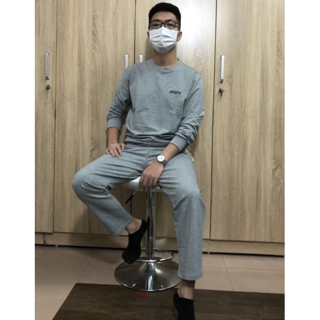 -Bộ nỉ nam cao cấp thêu SPORT quần ống suông