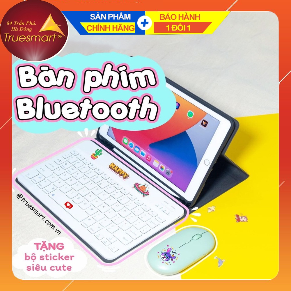 Bàn Phím Bluetooth IPA kèm Bao da cho máy tính bảng, Bảo Hành 3 Tháng Toàn Hệ Thống Truesmart