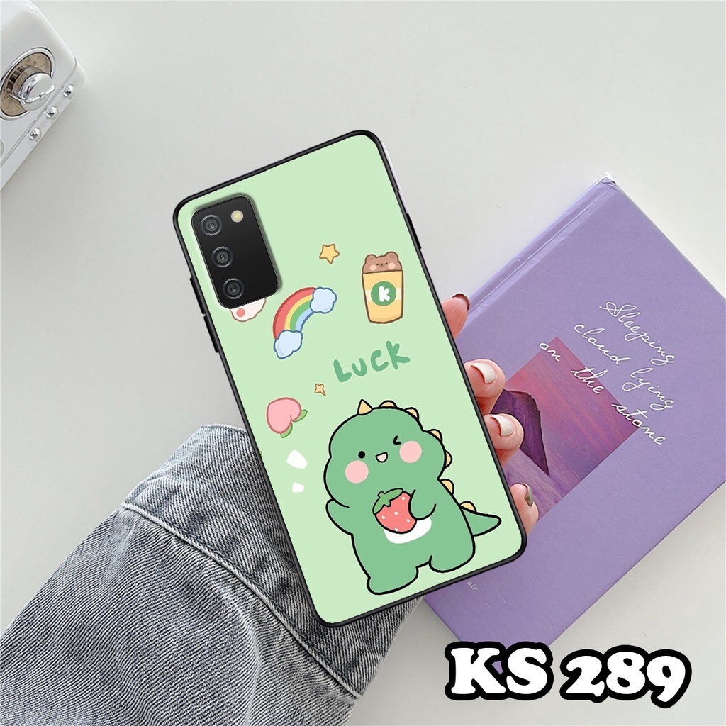 Ốp lưng Samsung A31 - Samsung A51 - Samsung A71 - Ốp in hình khủng long DinoCute - Lưng nhám viền TPU
