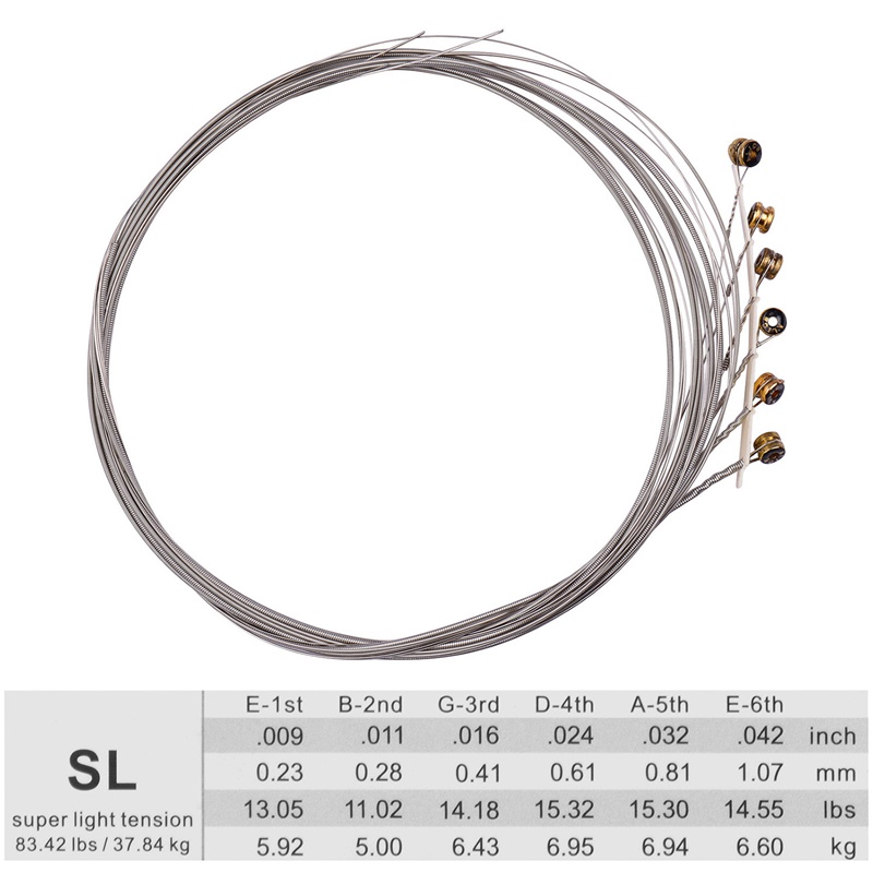 Alice Bộ Dây Đàn Bằng Hợp Kim Sắt Hình Lục Giác Cho Guitar Điện AE536-SL 22-24 Frets