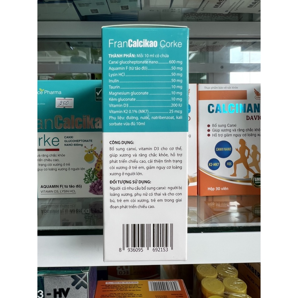 Francalcikao Corke Bổ Sung Canxi, Giúp Phát Triển Chiều Cao Giúp Xương Chắc Khỏe