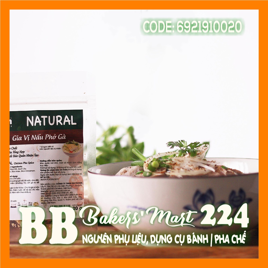 Gia vị nấu Phở GÀ NATURAL DH Foods - 1 Gói 20gr