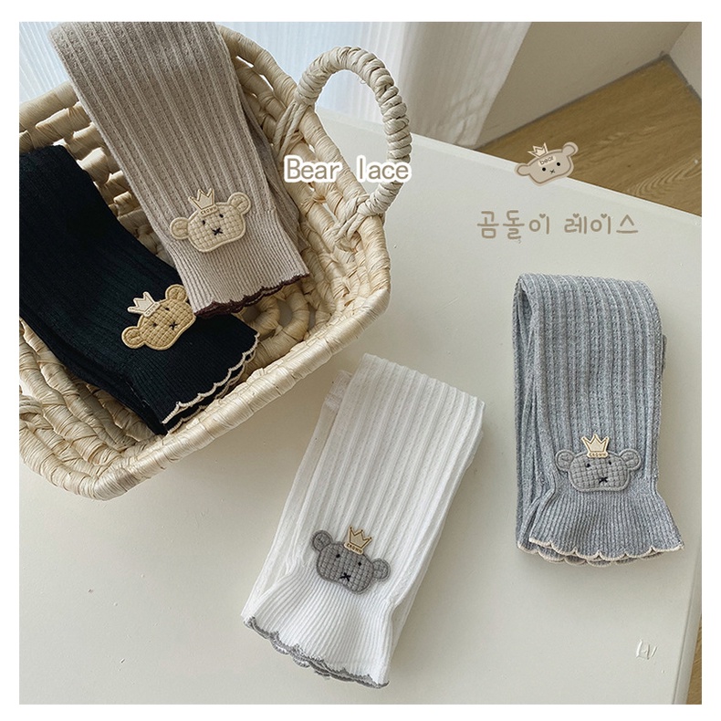 Quần legging cho bé chất co giãn thông hơi Hàng Quảng Châu xịn hình gấu
