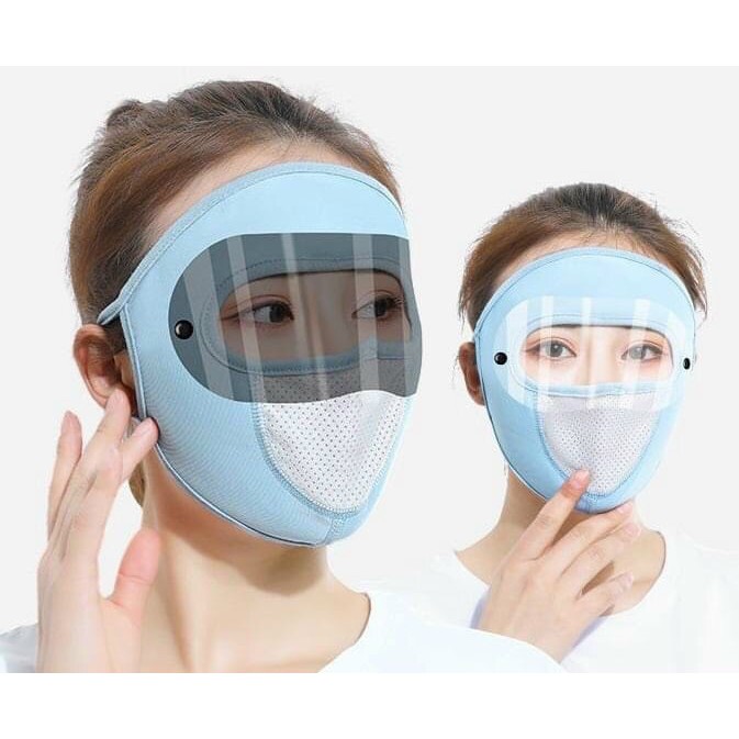 Khẩu trang Ninja vải thun kính trắng che kín mặt | BigBuy360 - bigbuy360.vn