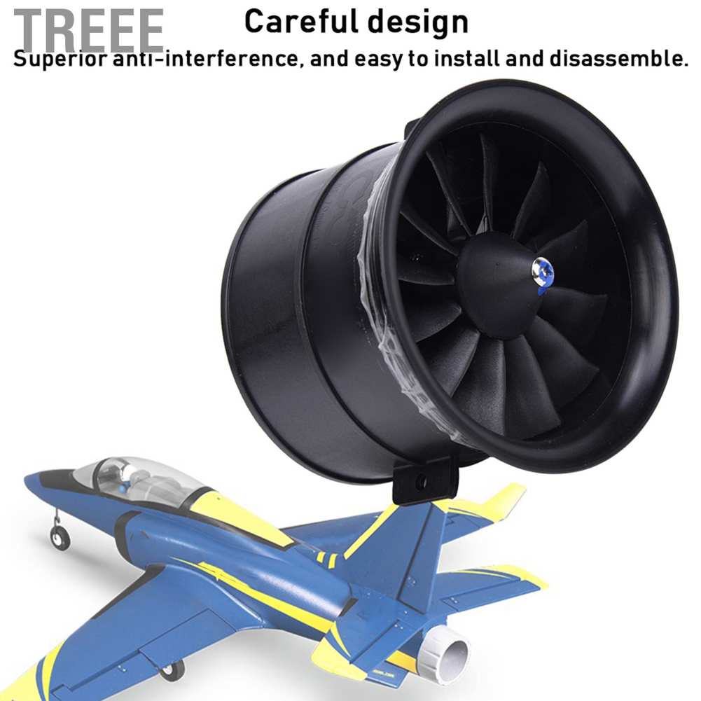 Aircraft Fan Propeller 12 Blades Heat Dissipation 70mm RC with Starting Motor for Model Accessories