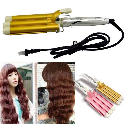 [ 𝑯𝑨̀𝑵𝑮 𝑳𝑶𝑨̣𝑰 1] Máy uốn tóc lượn sóng 3 trục (CHÍNH HÃNG)/Máy Bấm Tóc Gợn Sóng/Uốn xoăn sóng nước