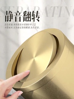 Thùng rác inox vàng cao cấp