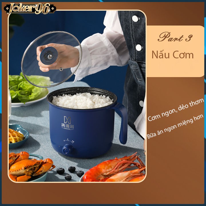 𝑭𝑹𝑬𝑬 𝑺𝑯𝑰𝑷 Nồi Lẩu Điện Shiban Mini Núm Xoay 2 NẤC NHIỆT Kèm Giá Hấp 1,8L, Ca Nấu Mì,Nấu Cơm Đa Năng 2 Tầng Cao Cấp