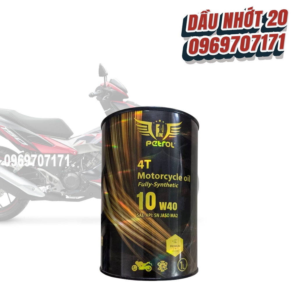 [Lon 1L] Nhớt tổng hợp PETROL ONE 10W40 dùng cho xe máy - Nhập khẩu UAE