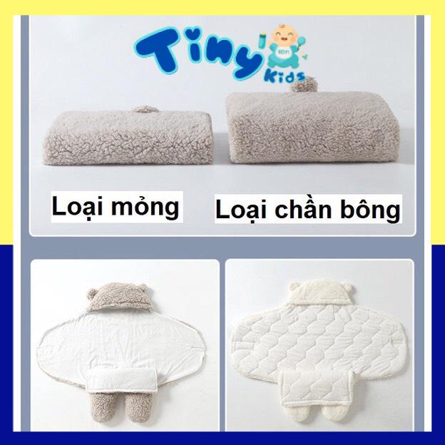 Chăn Ủ Lông Cừu Liền Thân Chần Bông Cho Bé Siêu Dày Cao Cấp Ấm Áp Mùa Đông [Bé Từ 3 - 6 Tháng] - Tiny Kids