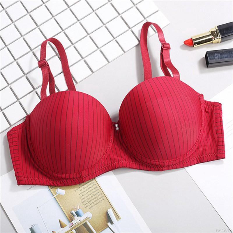 Women Gathered Steel Ring Push Seamless Underwear Bra