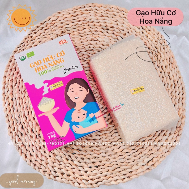 Gạo hữu cơ cho bé ăn dặm / Gạo tấm hữu cơ Hoa Nắng hộp 1kg