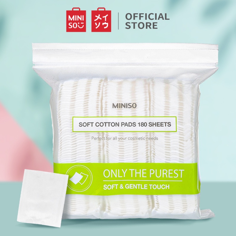 [Cam kết chính hãng] Bông tẩy trang Miniso Nhật bản 100% cotton mềm mịn, dai, thấm hút tốt