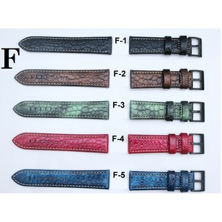 Dây da Bóng dập vân cá sấu Mẫu F cho dồng hồ size 22mm và Samsung Gear S3