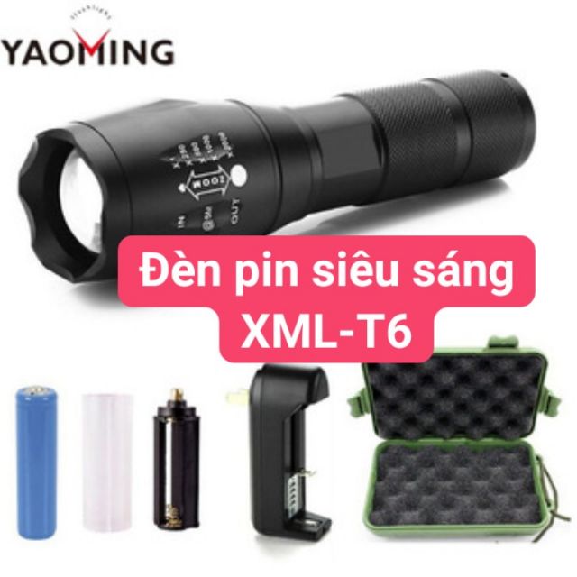 Đèn pin siêu sáng XML-T6 fullbox