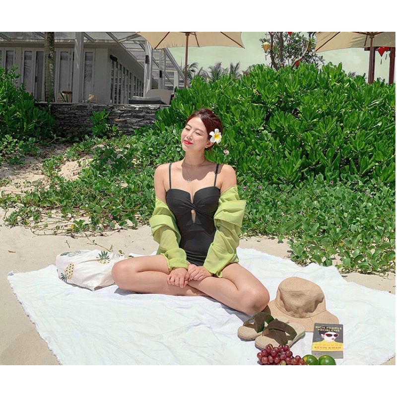 M02 Bikini/tankini/bộ bơi đi biển liền 1 mảnh cutout cúp ngực 2 dây ullzang hè 2021 | BigBuy360 - bigbuy360.vn