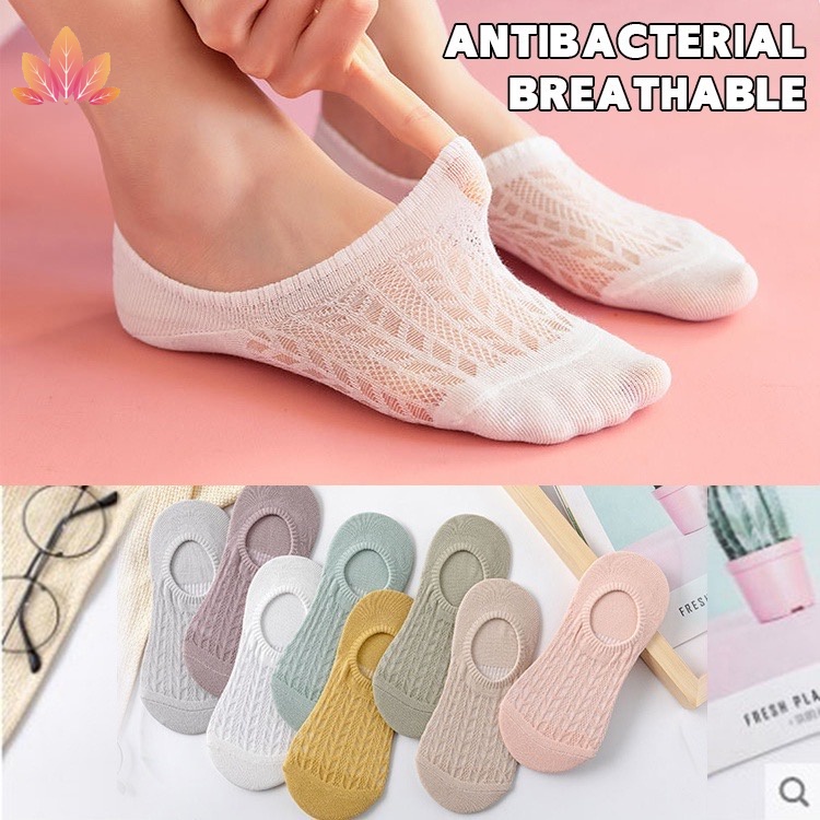 Vớ cotton lụa mỏng thoáng khí khử mùi chống trượt chống vi khuẩn phong cách Hàn Quốc jp5