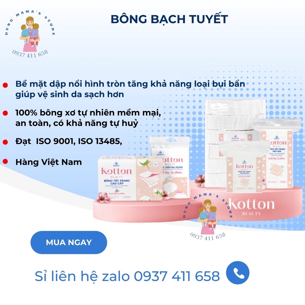 Bông tẩy trang Bạch Tuyết hạt massage Merilynn 1KG