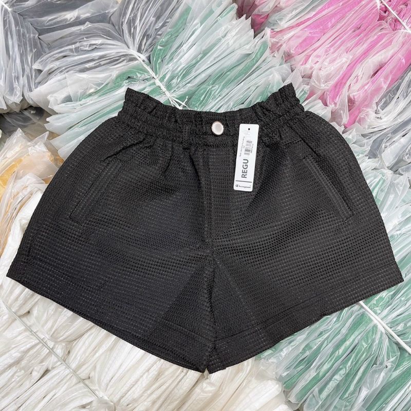 Quần short cạp cao tổ ong ( kèm ảnh thật)