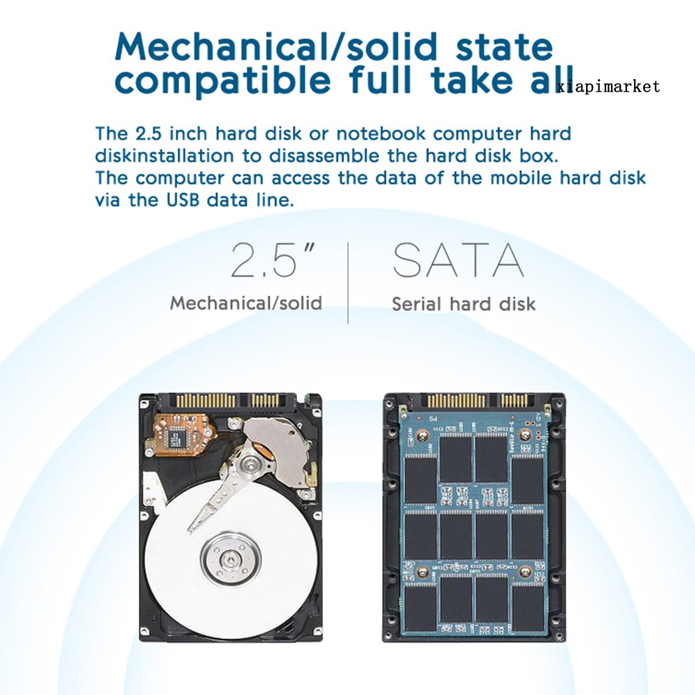 LOP_2.5inch USB3.0 SATA HDD External Hard Drive Disk Enclosure for Windows Linux