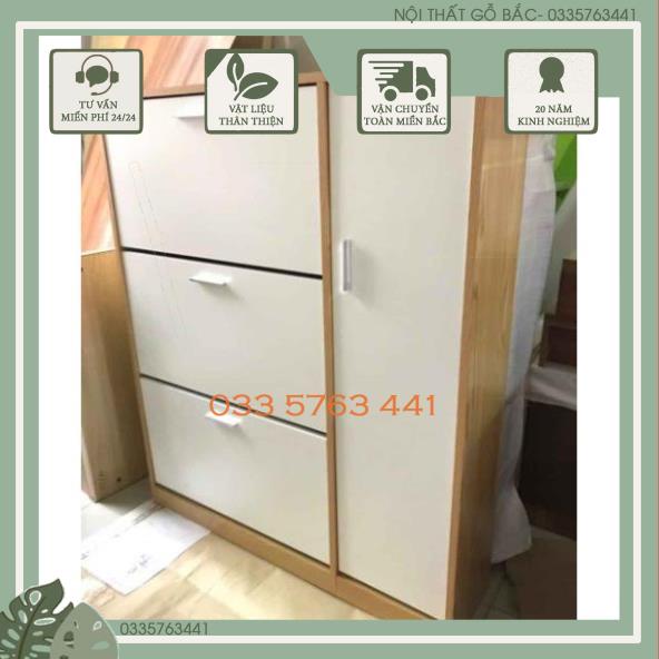 Tủ giày thông minh cánh xoay, có ngăn kéo và ô đựng dép