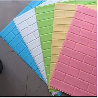 XỐP DÁN TƯỜNG GẠCH THẺ KOREA PHẲNG , khổ lớn 70*77 CM 5.0