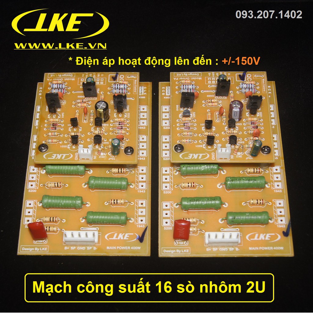 Mạch công suất ampli 16 Sò LKE