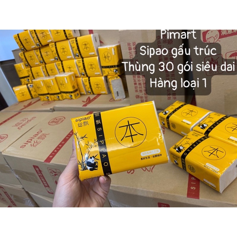 [Mã 267FMCGSALE giảm 8% đơn 500K] [HÀNG LOẠI 1] GIẤY ĂN GẤU TRÚC SIPIAO CAO CẤP SIÊU DAI 3 LỚP