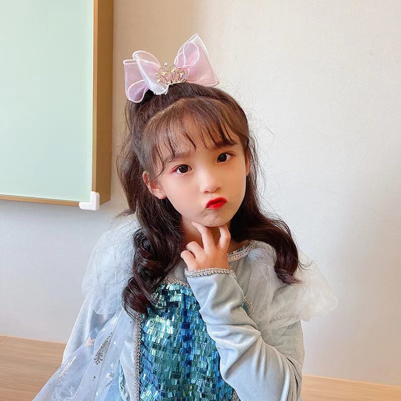 Kẹp Tóc Hình Vương Miện Công Chúa Frozen Dễ Thương Cho Bé Gái