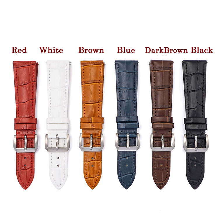 Dây Đeo Da Thật Thay Thế Tháo Nhanh Họa Tiết Cây Tre Cho Đồng Hồ Đeo Tay 16/18/20/22/24mm