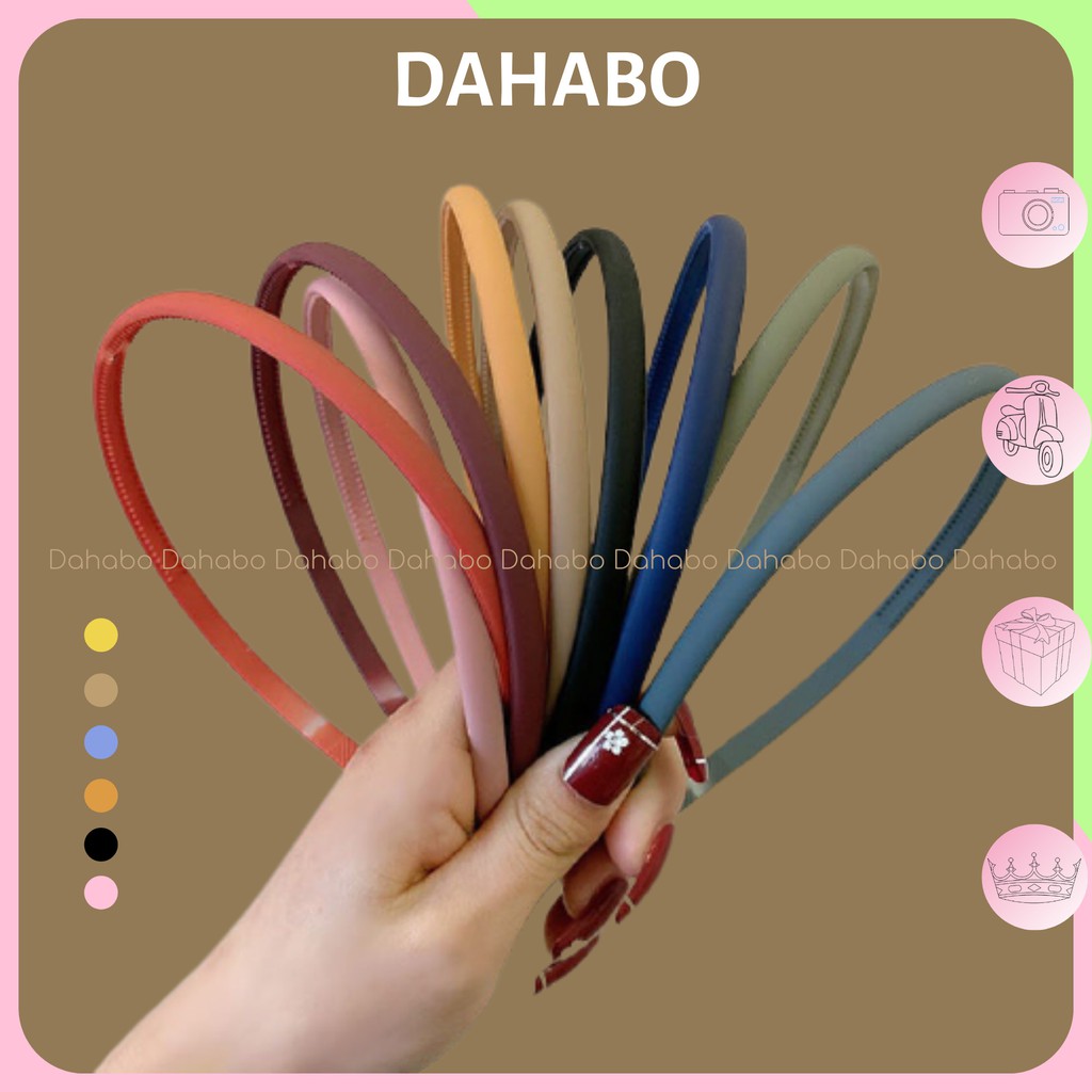 Bờm Cài Tóc Dahabo Chống Trượt Kiểu Trơn Lì Bản Nhỏ BT19