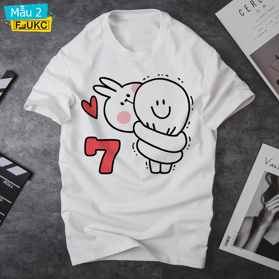 Áo Thun Đôi Siêu Dễ Thương Với Hình Thỏ Spoiled Rabbit Giá Tốt F712L1