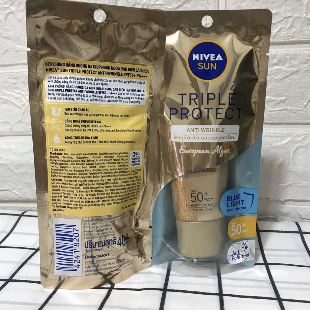 Kem Chống Nắng Dưỡng Da NIVEA SUN Triple Protect SPF50+ PA+++ 40ML