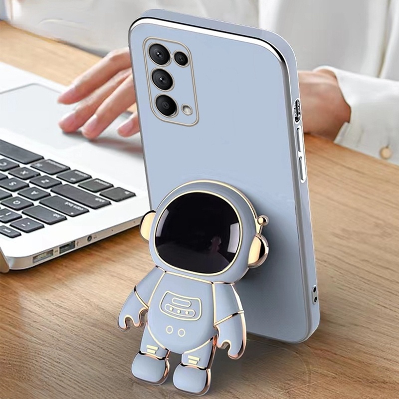 Ốp Điện Thoại Họa Tiết Phi Hành Gia 3D Thời Trang Có Giá Đỡ Cho OPPO Reno 4 5 Pro Plus 5G 5F 4F Reno3 4G