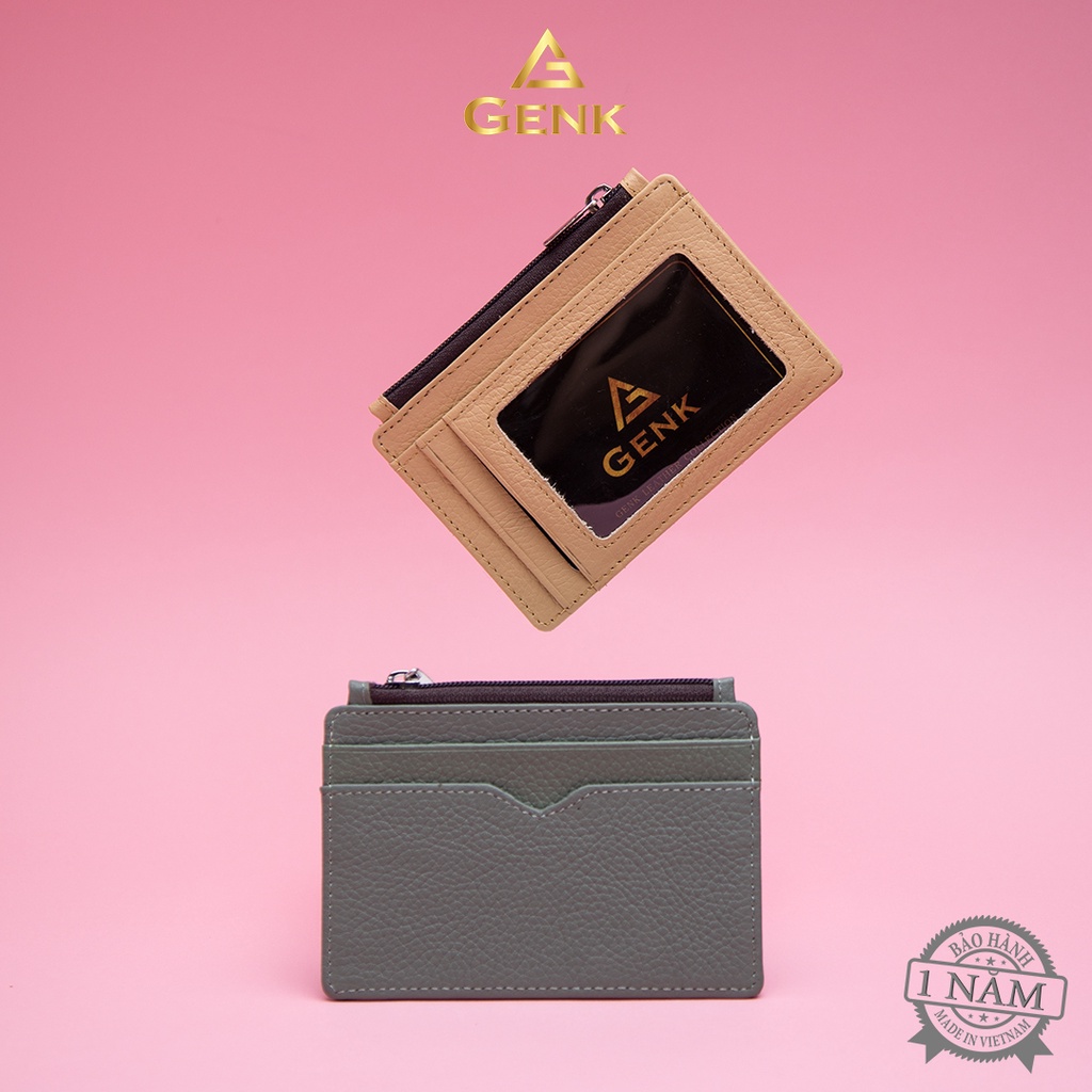 Ví Da Nữ mini đựng thẻ card holder Thương Hiêụ Genk - GBN01
